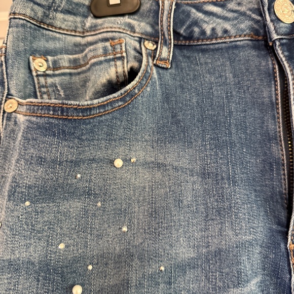 Rhinestone and Pearl Embellished Seven Jeans - Picture 5 of 15
